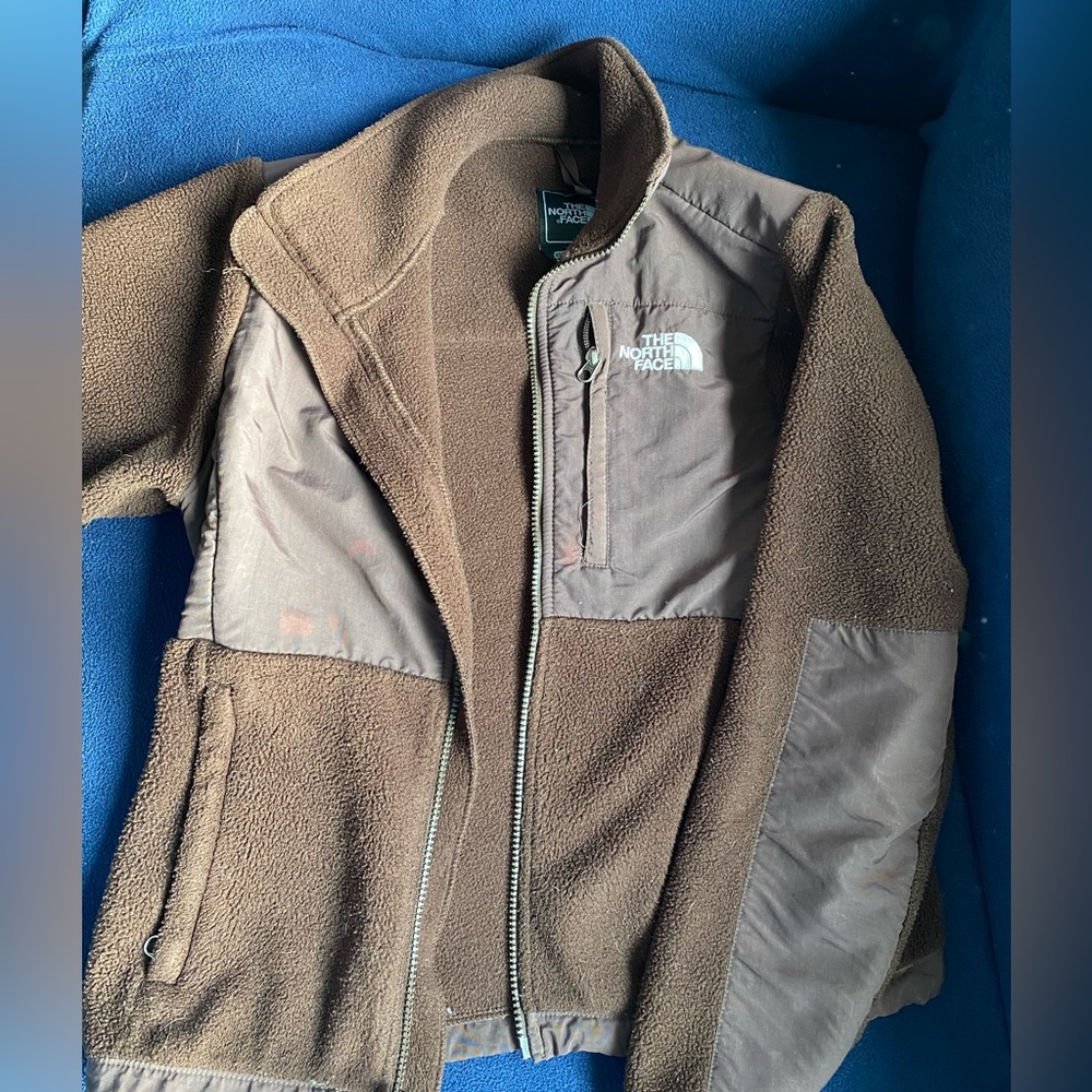 The North face Brown Fleece zip up. Good condition. Nice for spring